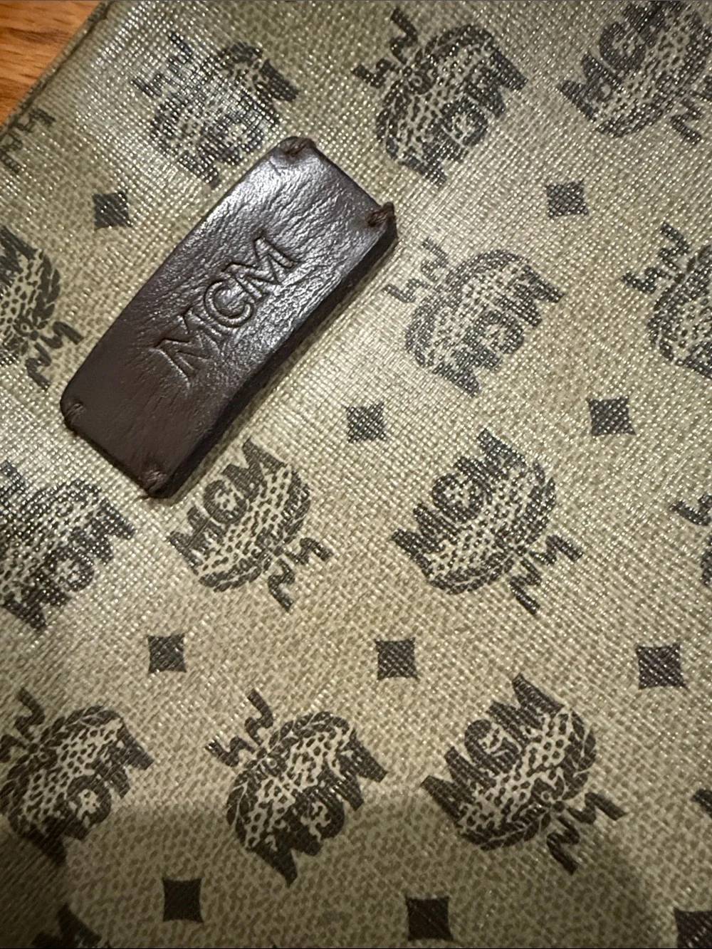 MCM Unisex Monogram Visetos Messenger Bag with Brown Trim